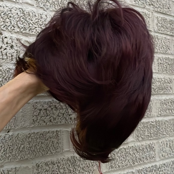 NWT 11” natural volume puff series burgundy magenta wine volume short full top - Picture 13 of 16